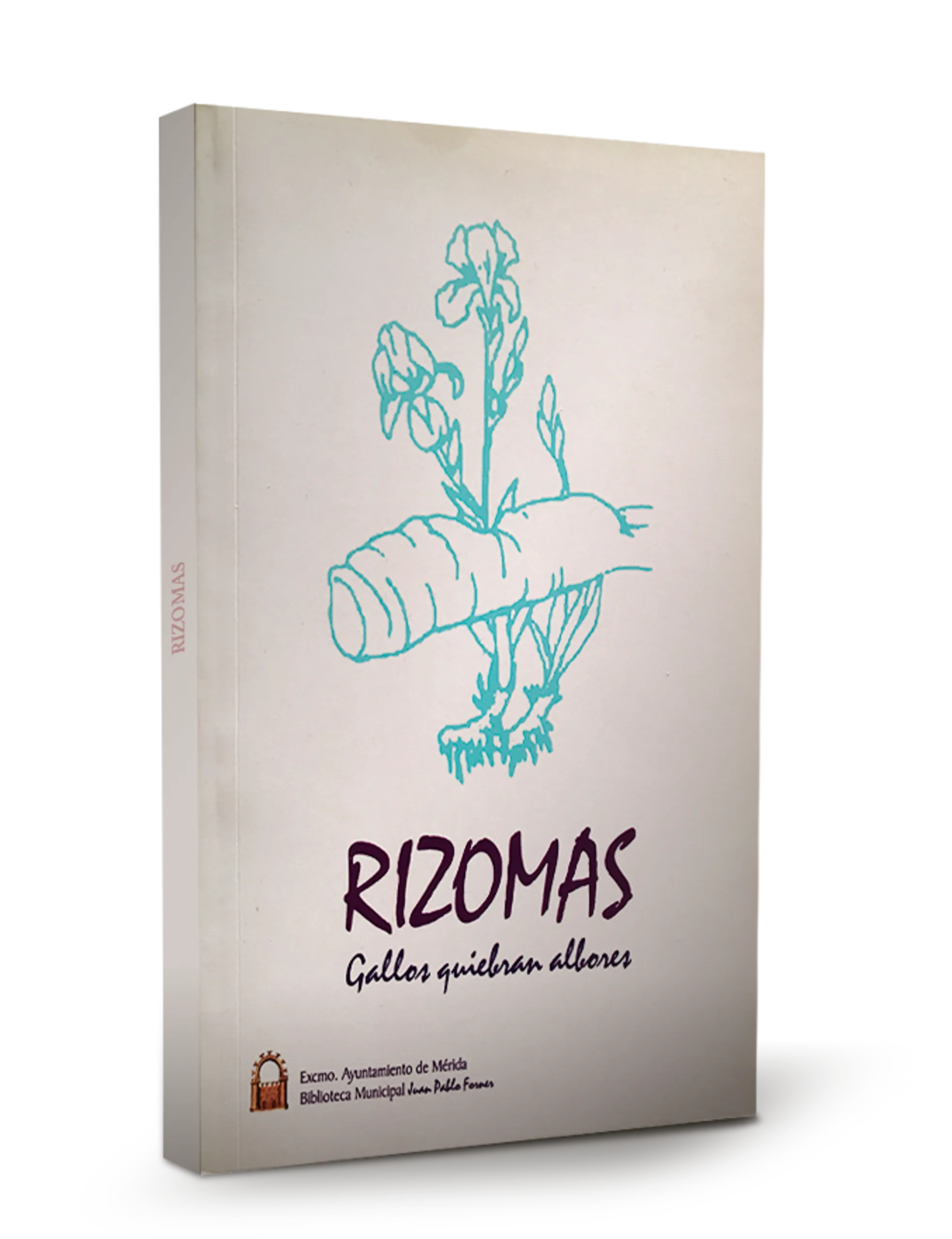 Portada del libro Rizomas. Gallos quiebran albores, Ayuntamiento de Mérida